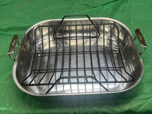 All-Clad Bräter Pfanne mit Gestell 13 Zoll x 16 Zoll Edelstahl - Bild 1 von 6