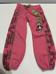 Y2K Bobby Jack Monkey Logo Pink Sweatpants Youth Girls Size M - Picture 1 of 3