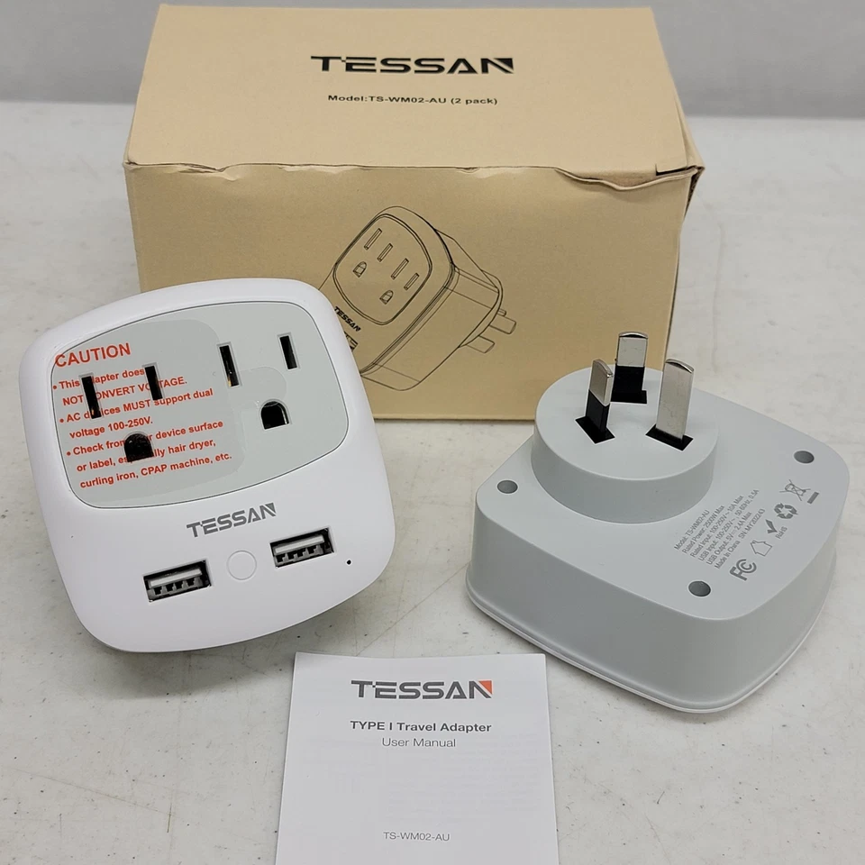 Tessan TS-WM02-AU Travel Power Plug Adapter for Australia China Zealand Arge