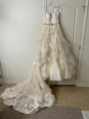 Conjunto Vestido de Novia y Velo Martina Liana Talla 12 Color Marfil Foto 1 de 4