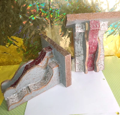 Victorian vintage Style  Wood Gingerbread Shabby Porch Corbel Shelf Bracket PAIR - Image 1 of 4