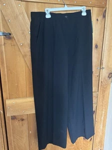 Lauren Ralph Lauren Black 100% Wool Pants Made in USA NEW Classic Womens 16 - Picture 1 of 6