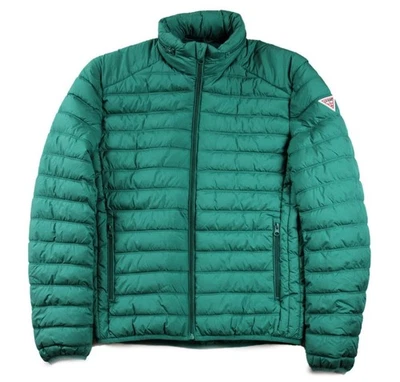 Guess Mens Puffer Jacket Coat L Quilted Insulated Packable Hood Dark Jade $150 - Image 1 of 4