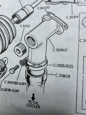 ORIGINAL C36960 JAGUAR SIIIE V12 1973-1974 ALUMINUM WATER PUMP BY-PASS HOUSING - Imagem 1 de 4