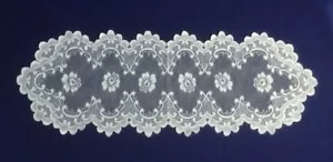 Heritage Lace Table Runner 12.5" x 34" White Floriade Livingroom Bedroom - Picture 1 of 4