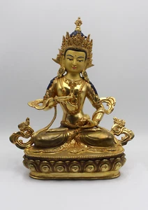 Masterpiece 24 K Partly Gold Plated Vajrasattva Statue - Picture 1 of 5