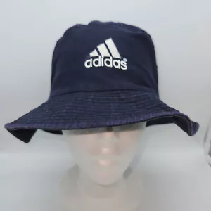 Adidas Sombrero Cubo Crew Azul Blanco Logo Talla Única 100% Algodón - Imagen 1 de 6