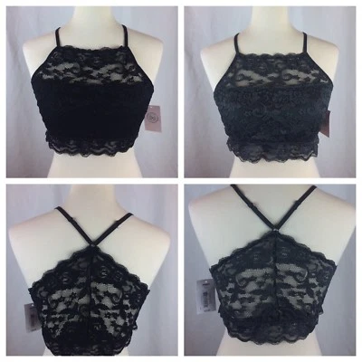 Lot of 2 Sz L SO AUTHENTIC AMERICAN HERITAGE Black Grey Lace Bralette NWT$48 Bra - Image 1 of 4