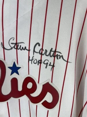 Steve Carlton Signed Phillies Majestic Jersey w/ HOF 94 XL Ryan Howard Jersey - Image 1 of 4