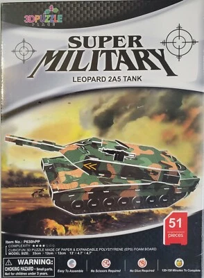 Cubic Fun Rompecabezas 3D Super Militar Leopardo 2A5 Tanque 51 Piezas P630H Nuevo Sellado Foto 1 de 4