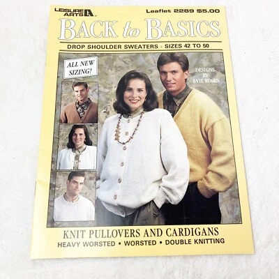 Leisure Arts Back To Basics Leaflet #2289 Pullovers And Cardigans Vintage 1992 - Image 1 of 4