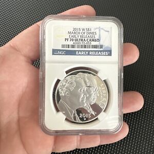 2015-W MARCH OF DIMES PROOF SILVER DOLLAR NGC PF70 ULTRA CAMEO
