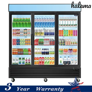 81" Commercial 3 Glass Door Refrigerator Reach-In Merchandiser 70 Cu.ft Beverage - Picture 1 of 20