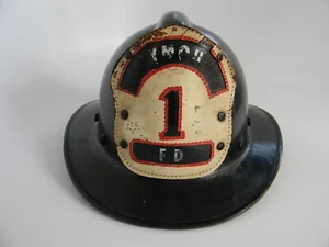 Mid-Century Plymouth Mich. Fire Dept. MSA Fire Helmet Adjustable Size - Picture 1 of 11