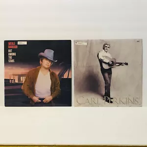 Merle Haggard & Carl Perkins Vinyl LP 1986 & 1985 NM/VG+ 2 Lot - Foto 1 di 5