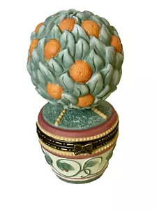 Pfaltzgraff Scatola portagioie albero arancio 3 arance - 4 1/2" da collezione nuova con scatola - Foto 1 di 7