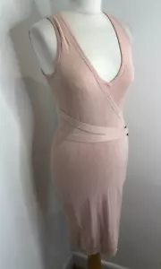 Guess pale pink knit belted jumper dress S UK 8 10 VGC wrap luxurious smart - Picture 1 of 10