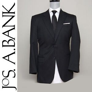 41L Jos A Bank Men's Jacket Blazer Sportcoat Dark Grey Striped C010061