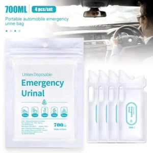 4PCS 700ml Car Urine Bag Emergency Portable Vomit Bags Mini Mobile Toilets Handy - Picture 1 of 8