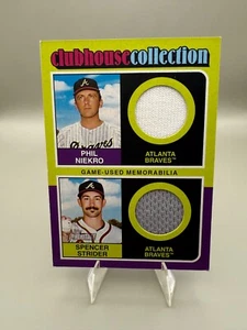 2024 Topps Heritage High Number Niekro/Strider Dual Relic /75 *See Pictures* - Picture 1 of 4