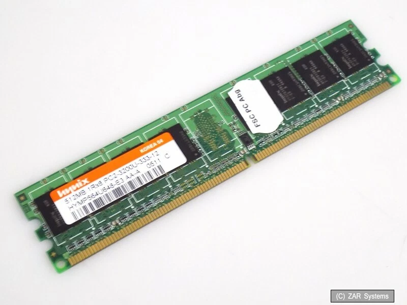 512-MB HYNIX HYMP564U648-E3 AA-A 333MHz PC2-3200U DDR2 memoria RAM DDR2 - Immagine 1 di 1