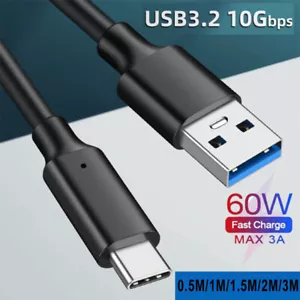USB A to USB C Type C Cable Fast Charging Data Sync Cord for iPhone 15 Samsung - Picture 1 of 15