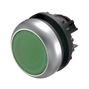 1 pieza eaton m22-drl-g pulsador extendido bisel plateado botón verde - Imagen 1 de 1