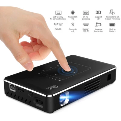 DLP Smart 3D Projector Portable Mini LED Projectors Android WIFI 4K Home Theater - Image 1 of 4