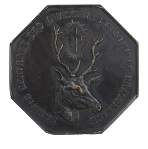 Médaille Société Centrale des Chasseurs contre le Braconnage 1912 - Imagen 1 de 2