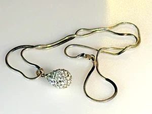 Vintage Sterling Silver 925 Pendant Necklace Swarovski Crystals 7.15g - Picture 1 of 6