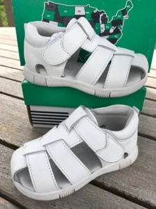 Willits Sandals - White-LEATHER Fisherman NEW Little-Girls/Toddler Size 6 1/2  W - Picture 1 of 7