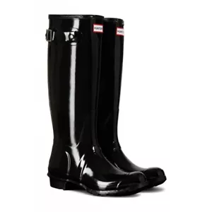 Hunter ORIGINAL Women's Tall Gloss Black Wellingtons - Picture 1 of 1