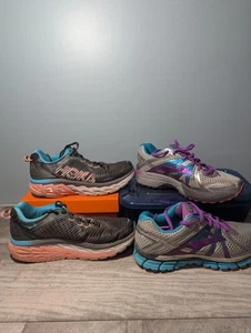 Lote de 10 zapatos para correr para mujer Brooks Gts 17 10 Hoka One One Arahi paquete - Imagen 1 de 12