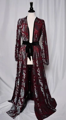 PLUMERO BURNOUT TERCIOPELO FLORAL PLATA Y BAYAS VINTAGE ÚNICO Talla M - NUEVO Foto 1 de 4