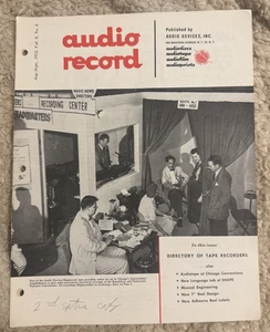 AUDIO RECORD VOL 8 NO. 6 1952 RECORDING MAGAZINE DIRECTORY MAGNEMUSE MASCO - Picture 1 of 18