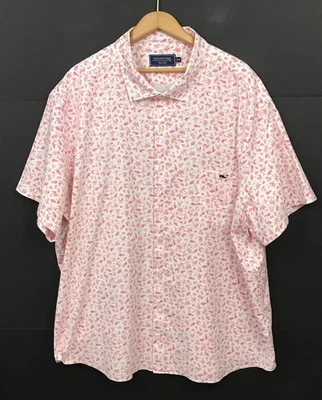 Camisa Vineyard Vines Para Hombre Manga Corta Rosa Estampado de Piña 3XB Grande 3X Foto 1 de 4