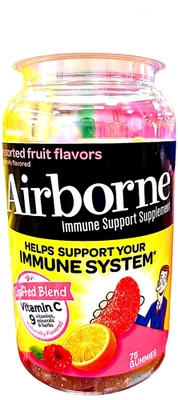 Airborne Vitamin C Immune Support Gummies 750 mg Assorted 75 Ct EXP 08/2026 - Image 1 of 4