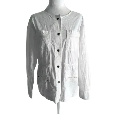 Cazadora de botones Marrakech para mujer mediana blanca mezcla de algodón Foto 1 de 4