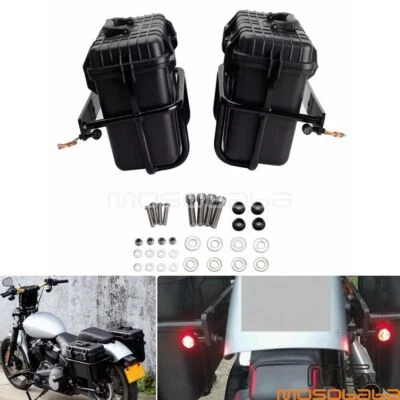 Kit de conversión de caja de equipaje alforja con luz trasera LED para Harley Softail FLSB 107 Foto 1 de 4