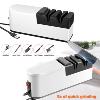 MDHAND USB Electrico Afilador de Cuchillos 3Etapas para Afilar Navajas Cuchillos Cocina