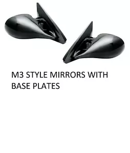 BLACK ELECTRIC MIRRORS FOR BMW E30 3 SERIES M3 STYLE MS - Picture 1 of 1