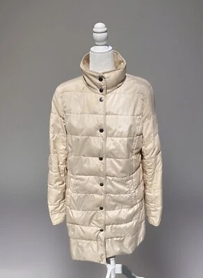 Brooks Brothers “346” Mujer Talla 12 Bronceado Abrigo Abombado Chaqueta Cierre a Presión Foto 1 de 4