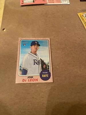 2017 Topps Heritage Chrome #d/999 Jose De Leon RC Rookie Tampa Bay Rays - Image 1 of 2