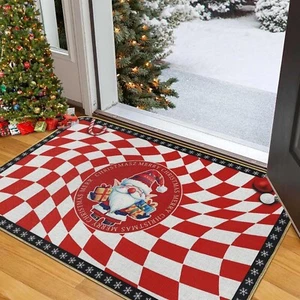 Falflor Buffalo Plaid Christmas Doormat 80x120CM Non Slip Dirt Trapper - Picture 1 of 8
