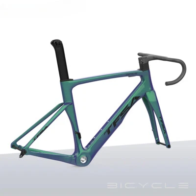 Juego de cuadro de bicicleta de carretera de fibra de carbono diseño aerodinámico enrutamiento de cable completamente interno Foto 1 de 4