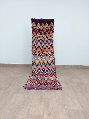 Marokkanischer Vintage Geometrischer Langläufer Teppich Handgefertigt Berber ... - Bild 1 von 4