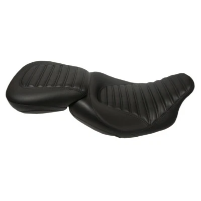 Asiento bajo plisado negro conductor pasajero apto para modelos Harley Touring 09-23 Foto 1 de 4