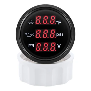 52MM 3 IN 1 Gauge Fuel Level Oil Pressure Voltmeter Gauge for Boat Car Truck - Picture 1 of 13