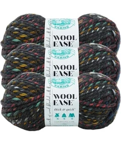 3 Pack Lion Brand Wool-Ease Thick & Quick Yarn Super Bulky 640-618B Bedrock - Picture 1 of 5