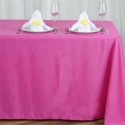90x156-Inch RECTANGULAR Polyester Tablecloths Reception Catering Wedding Party - Image 1 of 2
